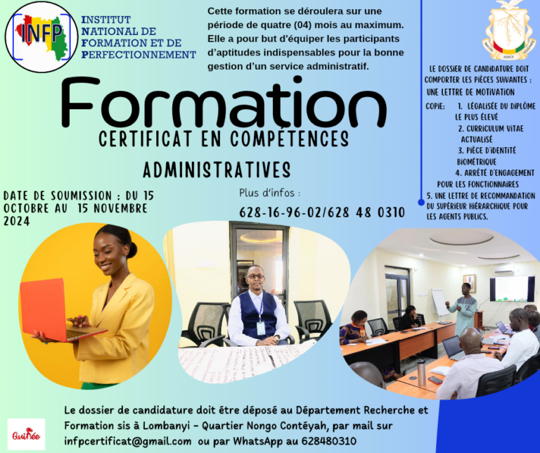 APPEL A CANDIDATURE: CERTIFICAT EN COMPETENCES ADMINISTRATIVES