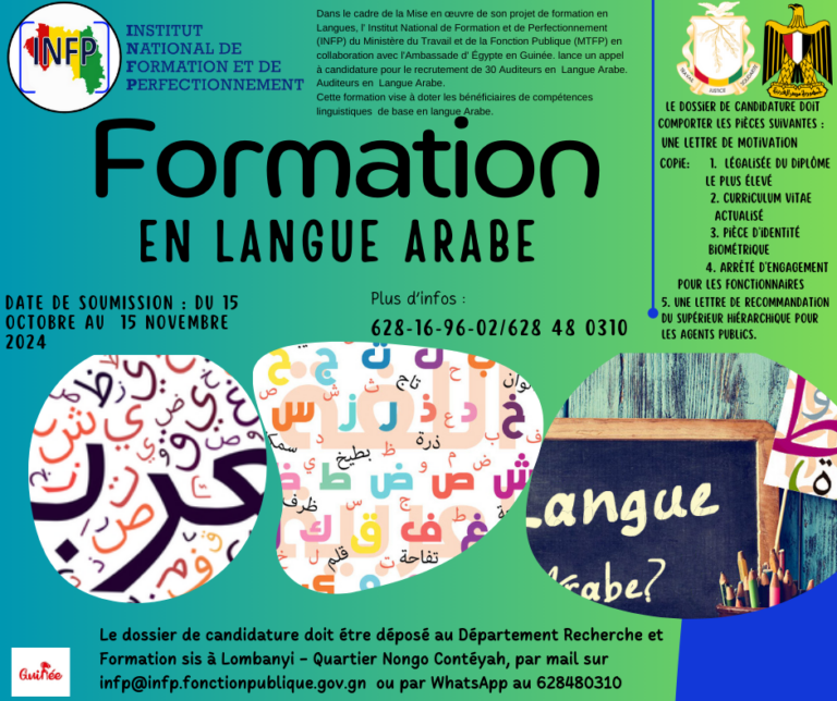 APPEL A CANDIDATURE: FORMATION EN LANGUE ARABE