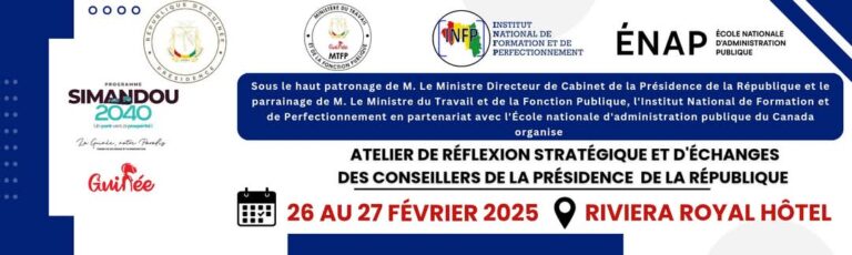 𝐀𝐭𝐞𝐥𝐢𝐞𝐫 𝐝𝐞 𝐑é𝐟𝐥𝐞𝐱𝐢𝐨𝐧 𝐒𝐭𝐫𝐚𝐭é𝐠𝐢𝐪𝐮𝐞 𝐞𝐭 𝐝’é𝐜𝐡𝐚𝐧𝐠𝐞𝐬 𝐝𝐞𝐬 𝐂𝐨𝐧𝐬𝐞𝐢𝐥𝐥𝐞𝐫𝐬 à 𝐥𝐚 𝐏𝐫é𝐬𝐢𝐝𝐞𝐧𝐜𝐞 𝐝𝐞 𝐥𝐚 𝐑é𝐩𝐮𝐛𝐥𝐢𝐪𝐮𝐞.   𝐌𝐓𝐅𝐏-𝐈𝐍𝐅𝐏-𝐄𝐍𝐀𝐏.         𝐃𝐮 26 𝐚𝐮 27 𝐟é𝐯𝐫𝐢𝐞𝐫 2025. 𝐑𝐈𝐕𝐈𝐄𝐑𝐀 𝐑𝐎𝐘𝐀𝐋 𝐇Ô𝐓𝐄𝐋